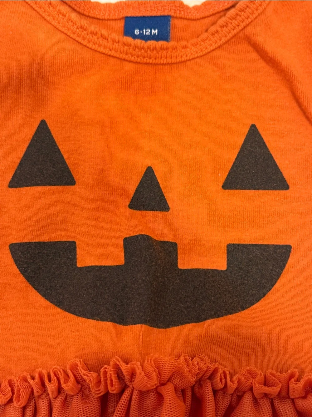 Old Navy Halloween Pumpkin Skirted Baby Bodysuit 6-12 Months